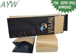 Karta kannella tal-kafè tal-kafè tal-ippakkjar tal-borża tal-aluminju b'valv wieħed