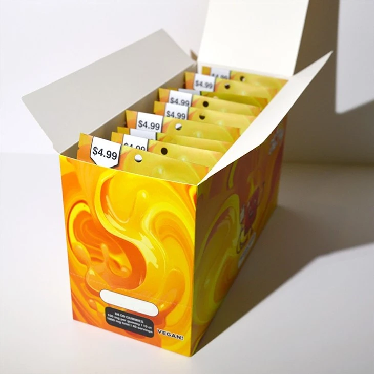Bejgħ bl-Imnut Kulur Sħiħ Stampat Ikel Snacks tal-Kartun Display Box Kaxxa tal-Wiri tal-Karta Customized